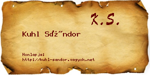 Kuhl Sándor névjegykártya